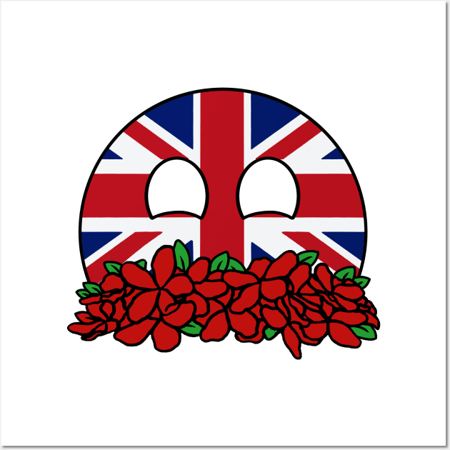 countryballs united kingdom play flowers Wall Art by LillyTheChibi